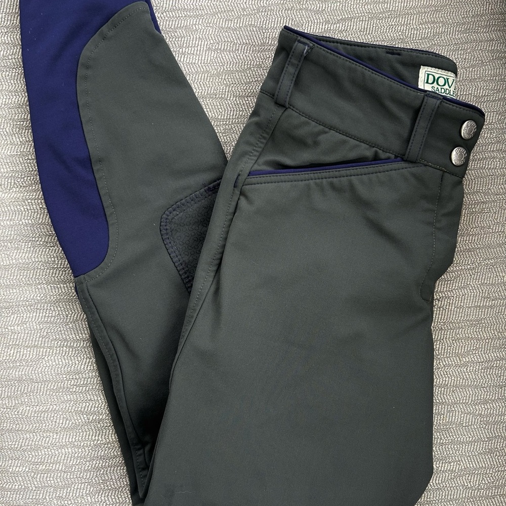 Khaki Green and Purple Equestrian Riding Breeches